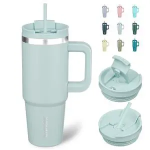 30 oz Insulated Tumbler with Handle & Straw, Stainless Steel | Double Wall Vacuum Insulation, Leak Proof, BPA Free, Dishwasher Safe, Cupholder Friendly, Travel & Outdoor, Blue Haze 30 oz Insulated Tumbler with Handle & Straw, Stainless Steel | Double Wall Vacuum Insulation, Leak Proof, BPA Free, Dishwasher Safe, Cupholder Friendly, Travel & Outdoor, Blue Haze