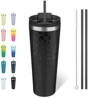 26 oz Coffee Tumbler with Straw, Insulated Stainless Steel Cup | Double Wall Vacuum, Leak Proof Lid, Keeps Hot/Cold/Iced, BPA Free, Travel & Outdoor, Black Leopard 26 oz Coffee Tumbler with Straw, Insulated Stainless Steel Cup | Double Wall Vacuum, Leak Proof Lid, Keeps Hot/Cold/Iced, BPA Free, Travel & Outdoor, Black Leopard