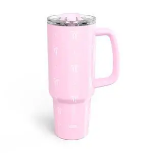 40 oz Bow Pink Tumbler with Handle and Flip Straw for Women | Stainless Steel Insulated Water Bottle | Keeps Drinks Cold | Dishwasher Safe | Cupholder Friendly | Gift Gym Travel Yoga 40 oz Bow Pink Tumbler with Handle and Flip Straw for Women | Stainless Steel Insulated Water Bottle | Keeps Drinks Cold | Dishwasher Safe | Cupholder Friendly | Gift Gym Travel Yoga