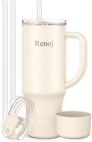 Insulated Mug 100% Spill Resistant Insulated Water Bottle for Iced Coffee & Hot Drinks - Fits Car Cup Holder, Ideal Gift, 2 Straws & Silicone Boot - FlexSlide White 32 oz Insulated Mug 100% Spill Resistant Insulated Water Bottle for Iced Coffee & Hot Drinks - Fits Car Cup Holder, Ideal Gift, 2 Straws & Silicone Boot - FlexSlide White 32 oz
