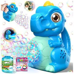 Dinosaur Bubble Machine for Toddler: Automatic Blower with Lights, Large 150ML Tank & Powerful Motor - Produces 15,000+ Colorful Bubbles/Min for Magical Party, Birthday Dinosaur Bubble Machine for Toddler: Automatic Blower with Lights, Large 150ML Tank & Powerful Motor - Produces 15,000+ Colorful Bubbles/Min for Magical Party, Birthday