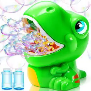 Dinosaur Bubble Machine, Bubble Machine Gun Blower with Solutions for Kids, Summer Outdoor Indoor Toy, Dinosaur Party Favor, Kids Birthday Gift (Green) Dinosaur Bubble Machine, Bubble Machine Gun Blower with Solutions for Kids, Summer Outdoor Indoor Toy, Dinosaur Party Favor, Kids Birthday Gift (Green)