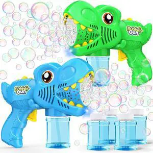 Kids Bubble Gun 2 Pack, Dino Bubble Machine for Toddlers Toys Gift | Automatic 13-Hole with 4 Solutions Bubbles Blower Maker Easter Basket Stuffers Christmas Valentines Gift for Boys Girls 3-10 Kids Bubble Gun 2 Pack, Dino Bubble Machine for Toddlers Toys Gift | Automatic 13-Hole with 4 Solutions Bubbles Blower Maker Easter Basket Stuffers Christmas Valentines Gift for Boys Girls 3-10