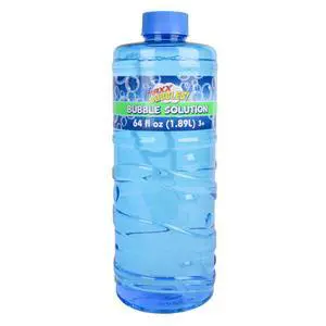Bubble Solution 64 oz - Non-Toxic - 3+ Years | Includes Wand, Easy Grip Bottle, For Machines And Wands, 11 in Tall, 4.2 lb, Ages 36 Months Up, Holiday Theme Bubble Solution 64 oz - Non-Toxic - 3+ Years | Includes Wand, Easy Grip Bottle, For Machines And Wands, 11 in Tall, 4.2 lb, Ages 36 Months Up, Holiday Theme