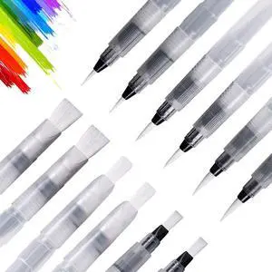12 Piece Water Color Brush Pen Set for Watercolor Paint Markers | Splatter-Free Shape-Retaining Nylon Tips, Artists and Hobbyists,Self-Moistening Controlled Flow,6 Assorted Varied Tip Pens 12 Piece Water Color Brush Pen Set for Watercolor Paint Markers | Splatter-Free Shape-Retaining Nylon Tips, Artists and Hobbyists,Self-Moistening Controlled Flow,6 Assorted Varied Tip Pens
