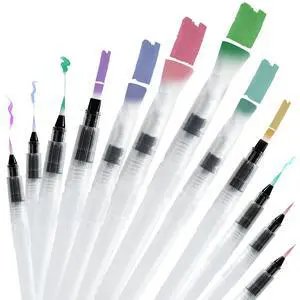 12Pcs Watercolor Brush Pens, Leakproof, 6 Point Tips, 6 Flat Tips | Portable Water Brush Pens for Travel, Perfect for Aquarelle, Gouache, Acrylics, Refillable Paint Pens, Arts Value Set, Gift 12Pcs Watercolor Brush Pens, Leakproof, 6 Point Tips, 6 Flat Tips | Portable Water Brush Pens for Travel, Perfect for Aquarelle, Gouache, Acrylics, Refillable Paint Pens, Arts Value Set, Gift