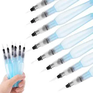 8-Piece Watercolour Brush Pens - Refillable Water Brush Pens for Watercolor Painting, Artists, Calligraphy 8-Piece Watercolour Brush Pens - Refillable Water Brush Pens for Watercolor Painting, Artists, Calligraphy