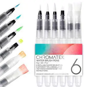 AquaPens. Set of 6 Refillable Aqua Watercolor Brushes with Nylon Tips. Easy Water Brush Pens for Painting. Blending & Calligraphy. Includes Online Video Tutorials & Templates AquaPens. Set of 6 Refillable Aqua Watercolor Brushes with Nylon Tips. Easy Water Brush Pens for Painting. Blending & Calligraphy. Includes Online Video Tutorials & Templates