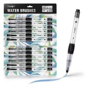 Water Brush Pens 12-Pack Leak-Proof Refillable Watercolor Pens | Pointed & Flat Tip Styles for Acrylic Gouache Watercolor Painting - Portable Water Brush for Artists Beginners Adults Water Brush Pens 12-Pack Leak-Proof Refillable Watercolor Pens | Pointed & Flat Tip Styles for Acrylic Gouache Watercolor Painting - Portable Water Brush for Artists Beginners Adults