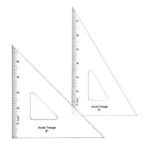 2 Pack Triangle Ruler, 30/60 & 45/90, Clear Acrylic, Inking Edge | Drafting Triangle, 8 inch 30/60, 6 inch 45/90 Degree, Technical Drawing Tools, Design, Architect and Engineering, Student 2 Pack Triangle Ruler, 30/60 & 45/90, Clear Acrylic, Inking Edge | Drafting Triangle, 8 inch 30/60, 6 inch 45/90 Degree, Technical Drawing Tools, Design, Architect and Engineering, Student