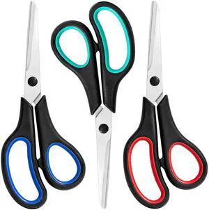 3 Packs Scissors All Purpose, 8 Inch Scissors Bulk Sharp Sewing Fabric Shears for Office Home School Supplies, Stainless Steel Craft Scissor for Adults Teachers, Right/Left Handles Cutting Tools 3 Packs Scissors All Purpose, 8 Inch Scissors Bulk Sharp Sewing Fabric Shears for Office Home School Supplies, Stainless Steel Craft Scissor for Adults Teachers, Right/Left Handles Cutting Tools