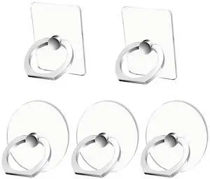 Transparent Cell Phone Ring Grip Holder Stand 5 Pack Silver | 360° Rotation Clear Phone Ring Finger Kickstand Compatible with Most smartphones, Tablets,and Phone Cases Transparent Cell Phone Ring Grip Holder Stand 5 Pack Silver | 360° Rotation Clear Phone Ring Finger Kickstand Compatible with Most smartphones, Tablets,and Phone Cases