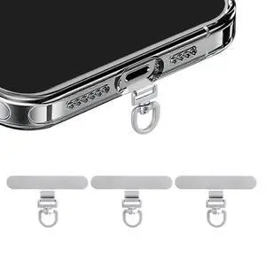 360° Rotating Stainless Steel Phone Tether Tab (Silvery 3-Pack) - Universal for iPhone & Other Phones (Fits Wristbands/Necklaces/Crossbody Straps) 360° Rotating Stainless Steel Phone Tether Tab (Silvery 3-Pack) - Universal for iPhone & Other Phones (Fits Wristbands/Necklaces/Crossbody Straps)
