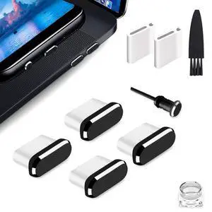 USB C Dust Plug, Type C Dust Cover Charging Port Cap 4 PCS with Cleaning Brush Black, Compatible with iPhone 17 16 15 Pro Max Plus Samsung S25 S24 Ultra, Anti Lost Phone Accessory Protector USB C Dust Plug, Type C Dust Cover Charging Port Cap 4 PCS with Cleaning Brush Black, Compatible with iPhone 17 16 15 Pro Max Plus Samsung S25 S24 Ultra, Anti Lost Phone Accessory Protector