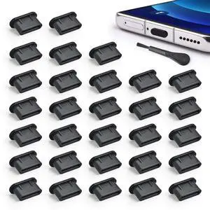 30P USB C Dust Plug Type C Anti Dust Plugs Cover USB C Dust Cover | Type C Charging Port Protector with Cleaning Brush for iPhone 15/16/17 Series Samsung Galaxy S23, S22, S21, All Type-C Device 30P USB C Dust Plug Type C Anti Dust Plugs Cover USB C Dust Cover | Type C Charging Port Protector with Cleaning Brush for iPhone 15/16/17 Series Samsung Galaxy S23, S22, S21, All Type-C Device