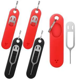 Sim Card Removal Tool Phone Chip Remover Unlock Chip Sim Card Tray Eject Pin Tool Needle Opener Ejector with Detachable Keychain Charm for Smart Phone, 4 Pieces Sim Card Removal Tool Phone Chip Remover Unlock Chip Sim Card Tray Eject Pin Tool Needle Opener Ejector with Detachable Keychain Charm for Smart Phone, 4 Pieces