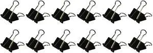 International Corp. 99050 Binder Clips,Medium,1-1/4-Inch Wide,5/8-Inch Cap, 12/BX, Black/Silver International Corp. 99050 Binder Clips,Medium,1-1/4-Inch Wide,5/8-Inch Cap, 12/BX, Black/Silver