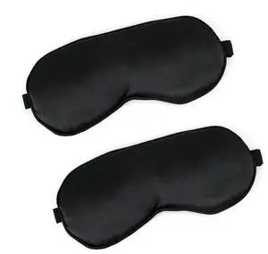 2 PCS Black Satin Sleep Masks, Adjustable Silk Eye Mask for Sleeping, Blind Folds Soft Breathable Blindfold for Adults Couples Play Party Games Airplane Travel Essentials Eye Covers Patches Night Mask 2 PCS Black Satin Sleep Masks, Adjustable Silk Eye Mask for Sleeping, Blind Folds Soft Breathable Blindfold for Adults Couples Play Party Games Airplane Travel Essentials Eye Covers Patches Night Mask