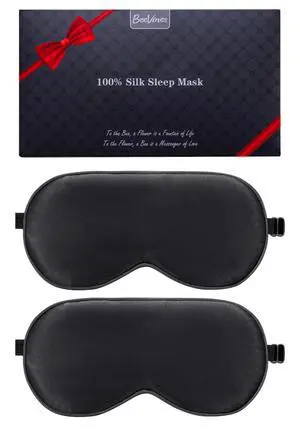100% Mulberry Silk Sleep Mask, Blackout Eye Masks(Black & Black) | Natural Pure Silk Eye Shade, Real Silk Eye Cover for Sleeping, with Adjustable Strap, Reduces Puffy Eyes, Traveling Gifts 100% Mulberry Silk Sleep Mask, Blackout Eye Masks(Black & Black) | Natural Pure Silk Eye Shade, Real Silk Eye Cover for Sleeping, with Adjustable Strap, Reduces Puffy Eyes, Traveling Gifts