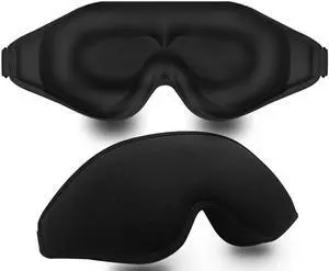 Sleep Mask for Side Sleeper, Blackout Eye Mask for Women Men | Sleeping Masks, 3D Contoured, Breathable, Zero Eye Pressure, Eyelash Friendly, Adjustable Strap, for Travel ((Black) Sleep Mask for Side Sleeper, Blackout Eye Mask for Women Men | Sleeping Masks, 3D Contoured, Breathable, Zero Eye Pressure, Eyelash Friendly, Adjustable Strap, for Travel ((Black)
