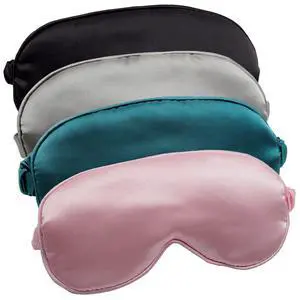 Sleep Mask 4 Pack Silk Eye Cover Soft Satin Blindfold Elastic Strap Night Eyeshade Travel Nap for Women Men Sleep Mask 4 Pack Silk Eye Cover Soft Satin Blindfold Elastic Strap Night Eyeshade Travel Nap for Women Men