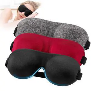 Sleep Mask for Back and Side Sleeper 3 Pack, 100% Blackout Eye Mask | 3D Zero Eye Pressure, Night Blindfold for Women Men, Lightweight & Breathable Soft Sleeping Eye Cover, Travel Nap Essentials Sleep Mask for Back and Side Sleeper 3 Pack, 100% Blackout Eye Mask | 3D Zero Eye Pressure, Night Blindfold for Women Men, Lightweight & Breathable Soft Sleeping Eye Cover, Travel Nap Essentials