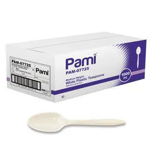 Medium Weight Disposable Plastic Teaspoons,White,Bulk Pack,1000 Count Medium Weight Disposable Plastic Teaspoons,White,Bulk Pack,1000 Count