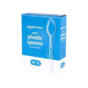 Disposable Clear Plastic Spoons, Premium Quality, Party Supply for Events, Dinners, Picnics and Family Gatherings, 48 Count Disposable Clear Plastic Spoons, Premium Quality, Party Supply for Events, Dinners, Picnics and Family Gatherings, 48 Count