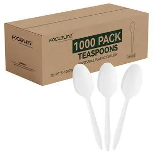 1000 Pack Plastic Teaspoons White, Disposable Spoons Bulk, Heat Resistant Disposable Spoons for Take out Restaurants, Family Gatherings, Outdoor Activities 1000 Pack Plastic Teaspoons White, Disposable Spoons Bulk, Heat Resistant Disposable Spoons for Take out Restaurants, Family Gatherings, Outdoor Activities