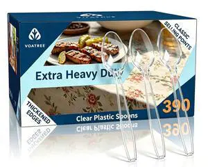 390 Count Disposable Clear Plastic Spoon Heavy Duty,6.5 Inch,Bulk | Premium Quality, BPA-Free,Heat Resistant, Transparent, Crystal, for Everyday Use, Party Supply, Events,Wedding, Restaurant 390 Count Disposable Clear Plastic Spoon Heavy Duty,6.5 Inch,Bulk | Premium Quality, BPA-Free,Heat Resistant, Transparent, Crystal, for Everyday Use, Party Supply, Events,Wedding, Restaurant