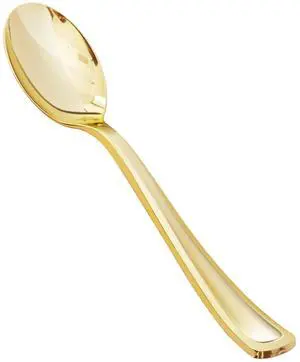 50 Pack 6.9 Inch Heavy Duty Gold Disposable Plastic Spoons | Heavyweight Plastic Silverware Serving Utensils, Perfect for Catering, Parties, Dinners, Weddings & Christmas 50 Pack 6.9 Inch Heavy Duty Gold Disposable Plastic Spoons | Heavyweight Plastic Silverware Serving Utensils, Perfect for Catering, Parties, Dinners, Weddings & Christmas