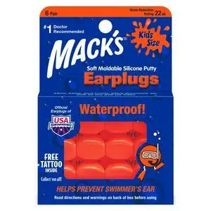 Soft Moldable Silicone Putty Ear Plugs - Kids Size, 6 Pair - Comfortable Small Earplugs for Swimming, Bathing, Travel, Loud Events and Flying | Made in USA Soft Moldable Silicone Putty Ear Plugs - Kids Size, 6 Pair - Comfortable Small Earplugs for Swimming, Bathing, Travel, Loud Events and Flying | Made in USA