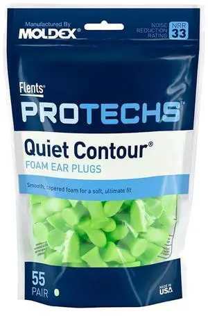 Protechs Quiet Contour Foam Ear Plugs, NRR 33, 55 Pair, Green | Reusable Foam Ear Plugs for Sleeping, Snoring, Loud Noise, Traveling, Concerts, Construction, Studying, Work & Shooting Protechs Quiet Contour Foam Ear Plugs, NRR 33, 55 Pair, Green | Reusable Foam Ear Plugs for Sleeping, Snoring, Loud Noise, Traveling, Concerts, Construction, Studying, Work & Shooting
