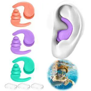 Kids Swimming Ear Plugs,3 Pairs Waterproof Reusable Silicone Child Swim Earplugs for Swimming Surfing Bathing Showering,Small Children Water Ear Plugs Suitable for Boys and Girls (Kids 4-12 Years Old) Kids Swimming Ear Plugs,3 Pairs Waterproof Reusable Silicone Child Swim Earplugs for Swimming Surfing Bathing Showering,Small Children Water Ear Plugs Suitable for Boys and Girls (Kids 4-12 Years Old)