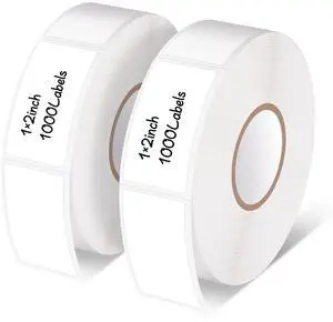 2000 Freezer Labels 1" x 2", Removable Waterproof Food Container Stickers | Perforated Rolls, Oil-Resistant Paper, Strong Adhesive, Residue-Free Removal, for Jars, Bottles, Bags, and Containers 2000 Freezer Labels 1" x 2", Removable Waterproof Food Container Stickers | Perforated Rolls, Oil-Resistant Paper, Strong Adhesive, Residue-Free Removal, for Jars, Bottles, Bags, and Containers