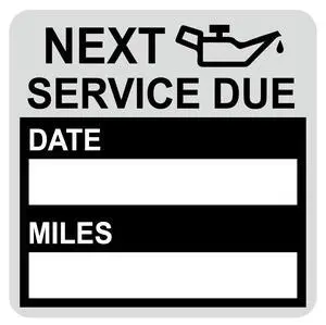 2x2 inch 102 PCS Next Service Due Static Cling Oil Change Stickers 2x2 inch 102 PCS Next Service Due Static Cling Oil Change Stickers