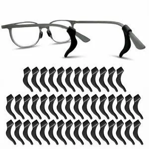 Anchor-Shaped Silicone Anti-Slip Ear Grips for Glasses | 22 pairs, black, soft silicone, anchor design, anti-slip, fits kids & adults, for sports & daily use Anchor-Shaped Silicone Anti-Slip Ear Grips for Glasses | 22 pairs, black, soft silicone, anchor design, anti-slip, fits kids & adults, for sports & daily use