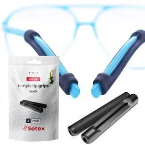Gecko Grip Anti Slip Temple Tips Grips for Glasses, 2 Pair, Black | Innovative Microstructured Fibers Tips, 49mm Length & 7mm Width Arm Sleeves, Eyeglass Cushions for Behind Ears, Made in USA Gecko Grip Anti Slip Temple Tips Grips for Glasses, 2 Pair, Black | Innovative Microstructured Fibers Tips, 49mm Length & 7mm Width Arm Sleeves, Eyeglass Cushions for Behind Ears, Made in USA