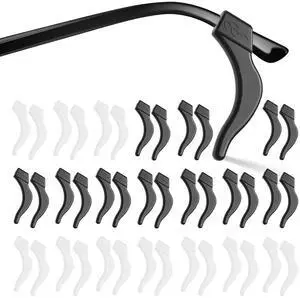 20 Pairs Eye Glasses Ear Grippers, Anti-Slip Glass Ear Hook Comfort Silicone Eyeglasses Ear Cushion for Behind the Ear for Glasses Sunglasses Reading Glasses Retainers for Kids Adults(Black +Clear) 20 Pairs Eye Glasses Ear Grippers, Anti-Slip Glass Ear Hook Comfort Silicone Eyeglasses Ear Cushion for Behind the Ear for Glasses Sunglasses Reading Glasses Retainers for Kids Adults(Black +Clear)
