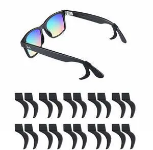 Glasses Grips for Rayban Meta & Thick Temples - Anti-Slip Silicone Eyeglass Grip, Eye Glasses Ear Grippers, Sleeve Retainer, Sunglass Cushions, Holders, Hooks, Accessories - 10 Pairs Black Glasses Grips for Rayban Meta & Thick Temples - Anti-Slip Silicone Eyeglass Grip, Eye Glasses Ear Grippers, Sleeve Retainer, Sunglass Cushions, Holders, Hooks, Accessories - 10 Pairs Black