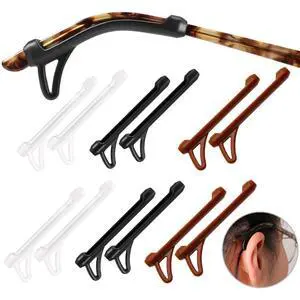 Eyeglasses Ear Grips Sleeve-Upgrade anti-slip eyewear retainer-Sleeve with Hook design-Soft and comfort Glasses Ear hooks 6Pairs Eyeglasses Ear Grips Sleeve-Upgrade anti-slip eyewear retainer-Sleeve with Hook design-Soft and comfort Glasses Ear hooks 6Pairs