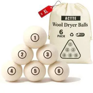 Wool Dryer Balls Laundry, L(2.3") 6 Pack, Premium Fabric Softener Ball, Reusable, Anti Static, Chemical Free Natural Wool Balls for Dryer, Laundry Dryer Balls 100% New Zealand Wool Wool Dryer Balls Laundry, L(2.3") 6 Pack, Premium Fabric Softener Ball, Reusable, Anti Static, Chemical Free Natural Wool Balls for Dryer, Laundry Dryer Balls 100% New Zealand Wool