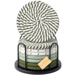 Coasters Set of 8 for Drinks, 4 Inch Large Coasters for Coffee Table, Tabletop Protection for Hot & Cold Drinks, Versatile Coasters for Home Decor, Non-Slip & Easy to Clean, Olive Green Coasters Set of 8 for Drinks, 4 Inch Large Coasters for Coffee Table, Tabletop Protection for Hot & Cold Drinks, Versatile Coasters for Home Decor, Non-Slip & Easy to Clean, Olive Green