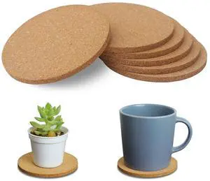 6Pcs Cork Coasters, 3.9 inch Coasters, Coasters Set for Drinks | Light coasters for coffee cups and small flower pots 6Pcs Cork Coasters, 3.9 inch Coasters, Coasters Set for Drinks | Light coasters for coffee cups and small flower pots