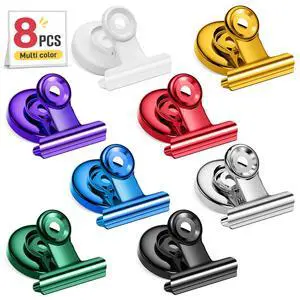 8 Pack Magnetic Clips Heavy Duty for Refrigerator, Whiteboard, Cruise Cabins, Strong Clip Magnets for Fridge, Classroom, Locker, Metal Magnet Clips for Kitchen, Office, Photo Display,Organization 8 Pack Magnetic Clips Heavy Duty for Refrigerator, Whiteboard, Cruise Cabins, Strong Clip Magnets for Fridge, Classroom, Locker, Metal Magnet Clips for Kitchen, Office, Photo Display,Organization
