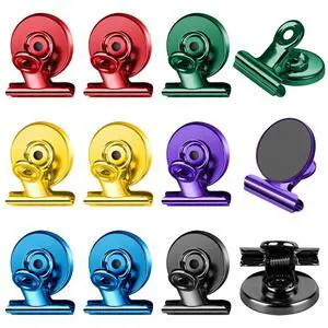 12 Pack Fridge Magnets, Colorful Magnetic Clips for Fridge Notes | Magnetic Clips for Refrigerator, Picture, Cruise, Sculptural Picture Frame, Heavy Duty Decorative Clip Magnets for Fridge 12 Pack Fridge Magnets, Colorful Magnetic Clips for Fridge Notes | Magnetic Clips for Refrigerator, Picture, Cruise, Sculptural Picture Frame, Heavy Duty Decorative Clip Magnets for Fridge