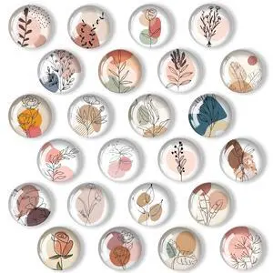 24 Pcs 1.2 in Round Glass Boho Refrigerator Magnets - Strong & Non Scratch for Fridge,Locker,Office & Kitchen Decor.Aesthetic Flower Plant Line Drawing Design,Irresistibly Cute 24 Pcs 1.2 in Round Glass Boho Refrigerator Magnets - Strong & Non Scratch for Fridge,Locker,Office & Kitchen Decor.Aesthetic Flower Plant Line Drawing Design,Irresistibly Cute