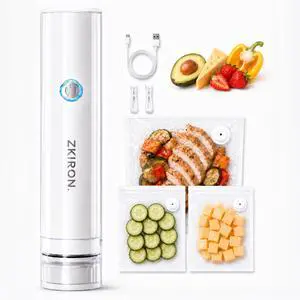 Compact Handheld Vacuum Sealer for Food, Cordless, 12-Bag Set | 65kPa One-Touch Auto Stop, Visible Detachable Head, BPA-Free Reusable Bags, USB-C, Fits Most Flat-Valve Bags Compact Handheld Vacuum Sealer for Food, Cordless, 12-Bag Set | 65kPa One-Touch Auto Stop, Visible Detachable Head, BPA-Free Reusable Bags, USB-C, Fits Most Flat-Valve Bags