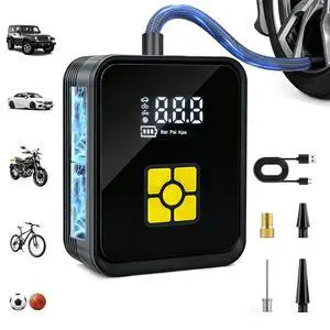 Tire Inflator Portable Air Compressor, Digital Air Pump With Auto Shut Off Electric Air Pump with LED Flashlight & Emergency Power Bank, Fits Car SUV Motorcycle Bicycle Sports Balls Tire Inflator Portable Air Compressor, Digital Air Pump With Auto Shut Off Electric Air Pump with LED Flashlight & Emergency Power Bank, Fits Car SUV Motorcycle Bicycle Sports Balls