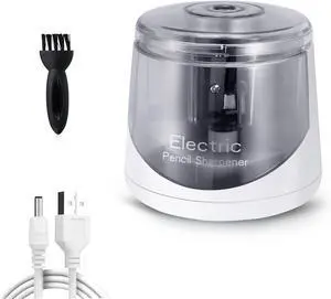 Electric Pencil Sharpener, Battery (Not lncluded) or USB Powered Small Portable for NO.2 Pencils, Automatic for Home and Office White Electric Pencil Sharpener, Battery (Not lncluded) or USB Powered Small Portable for NO.2 Pencils, Automatic for Home and Office White